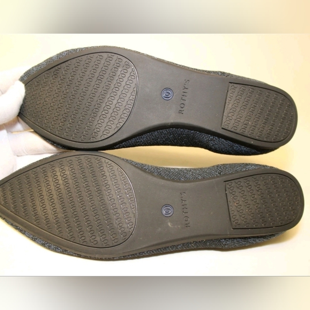 Rothy's Navy Sparkle Ballet Flats The Point Ballet Flats  9 40 HTF! - Picture 12 of 13